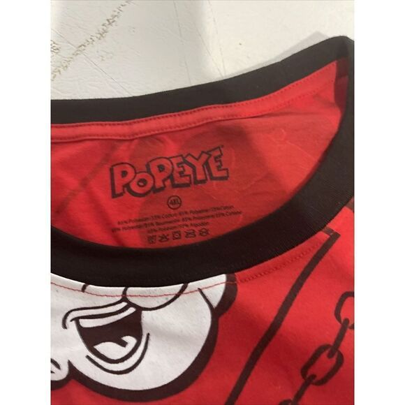 Popeye The Sailor Red All Over Graphic Print Short Sleeve T-Shirt Men's 4xl - Picture 6 of 6